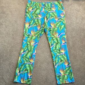 Loudmouth Golf: Women’s StretchTech Pants - Palm Leaves